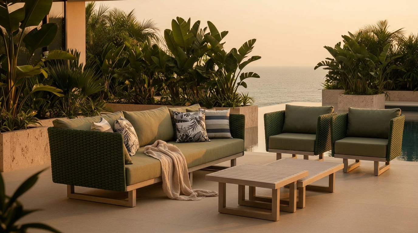 Projeto Rio Garden Designs em varanda panorâmica